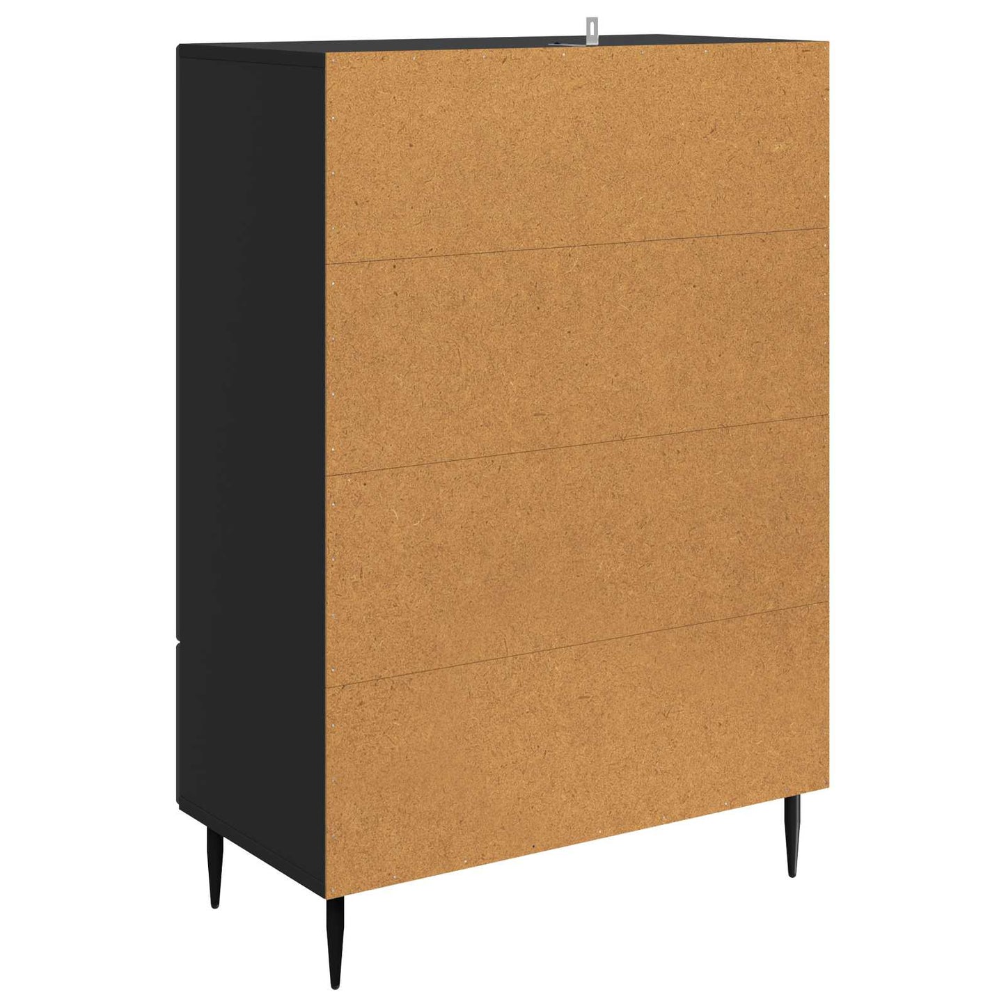 Sideboard med skuffe Sort 66 x 34,5 x 95 cm Konstrueret træ