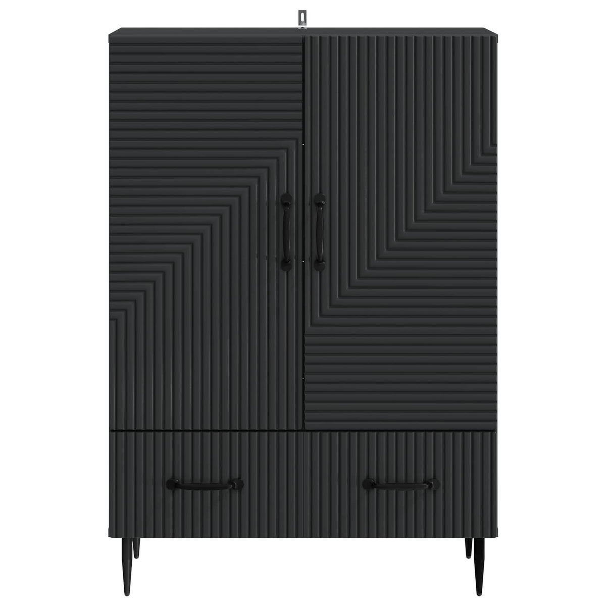 Sideboard med skuffe Sort 66 x 34,5 x 95 cm Konstrueret træ