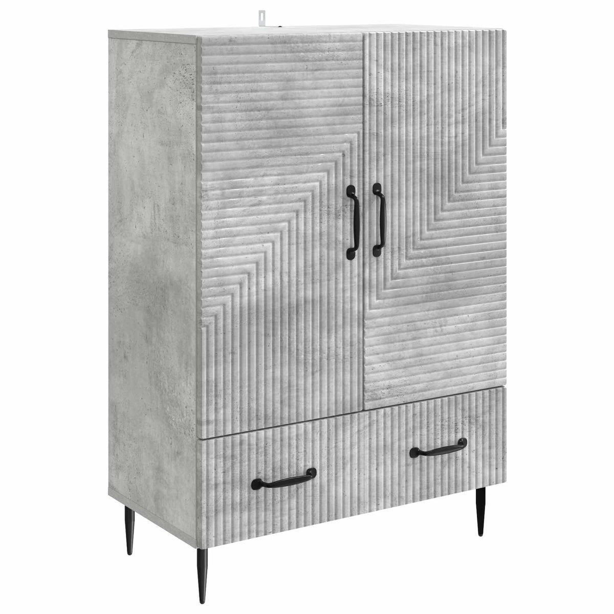 Sideboard med skuffe Betongrå 66 x 34,5 x 95 cm Konstrueret træ
