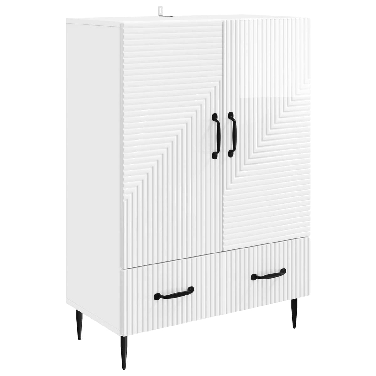 Sideboard Hvid højglans 66 x 34,5 x 95 cm Konstrueret træ