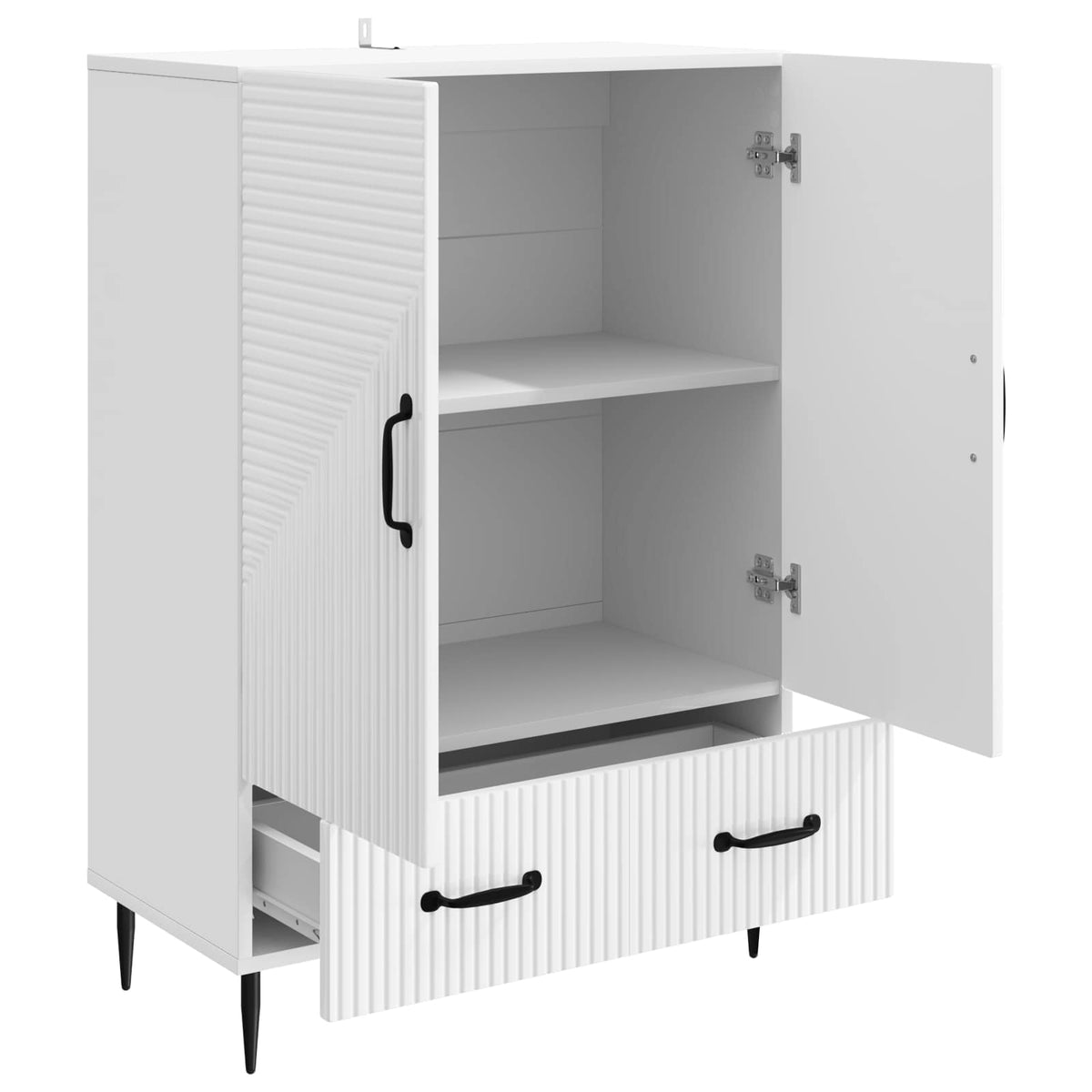 Sideboard Hvid højglans 66 x 34,5 x 95 cm Konstrueret træ