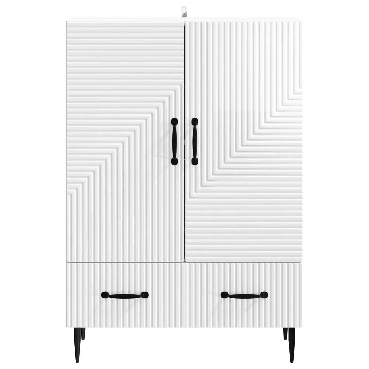 Sideboard Hvid højglans 66 x 34,5 x 95 cm Konstrueret træ