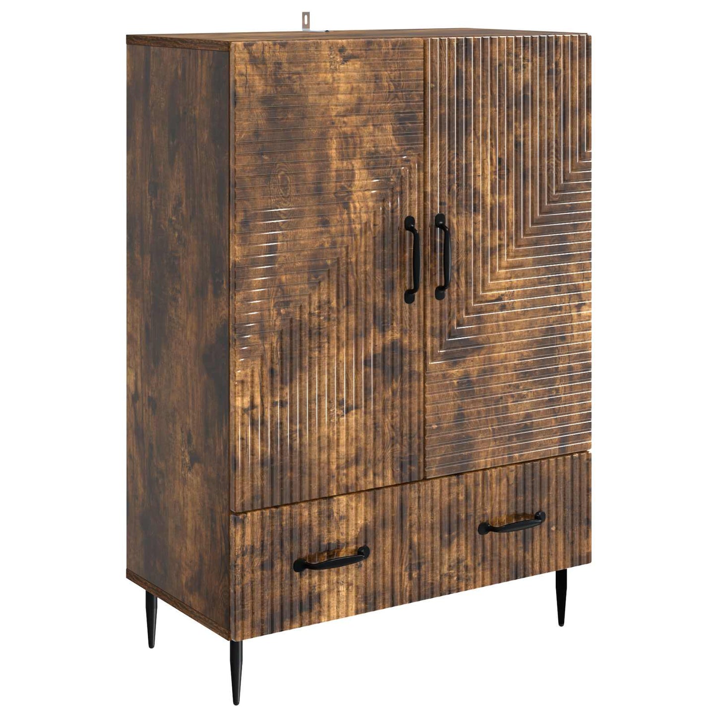 Sideboard med skuffe Røget eg 66 x 34,5 x 95 cm Konstrueret træ