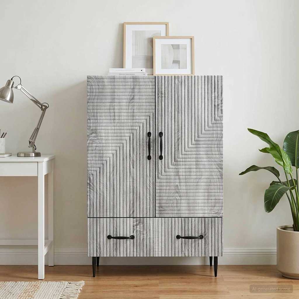 Sideboard Grå sonoma-eg 66 x 34,5 x 95 cm Konstrueret træ