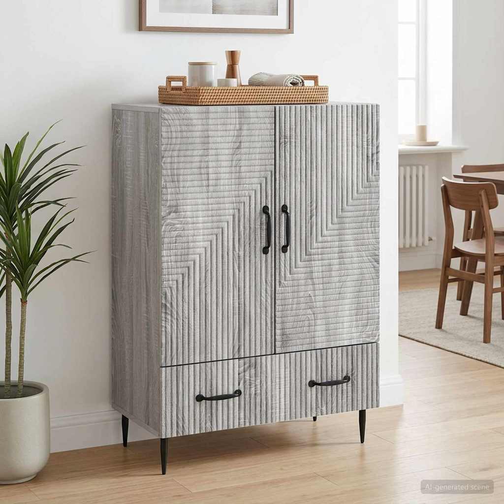 Sideboard Grå sonoma-eg 66 x 34,5 x 95 cm Konstrueret træ
