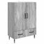 Sideboard Grå sonoma-eg 66 x 34,5 x 95 cm Konstrueret træ