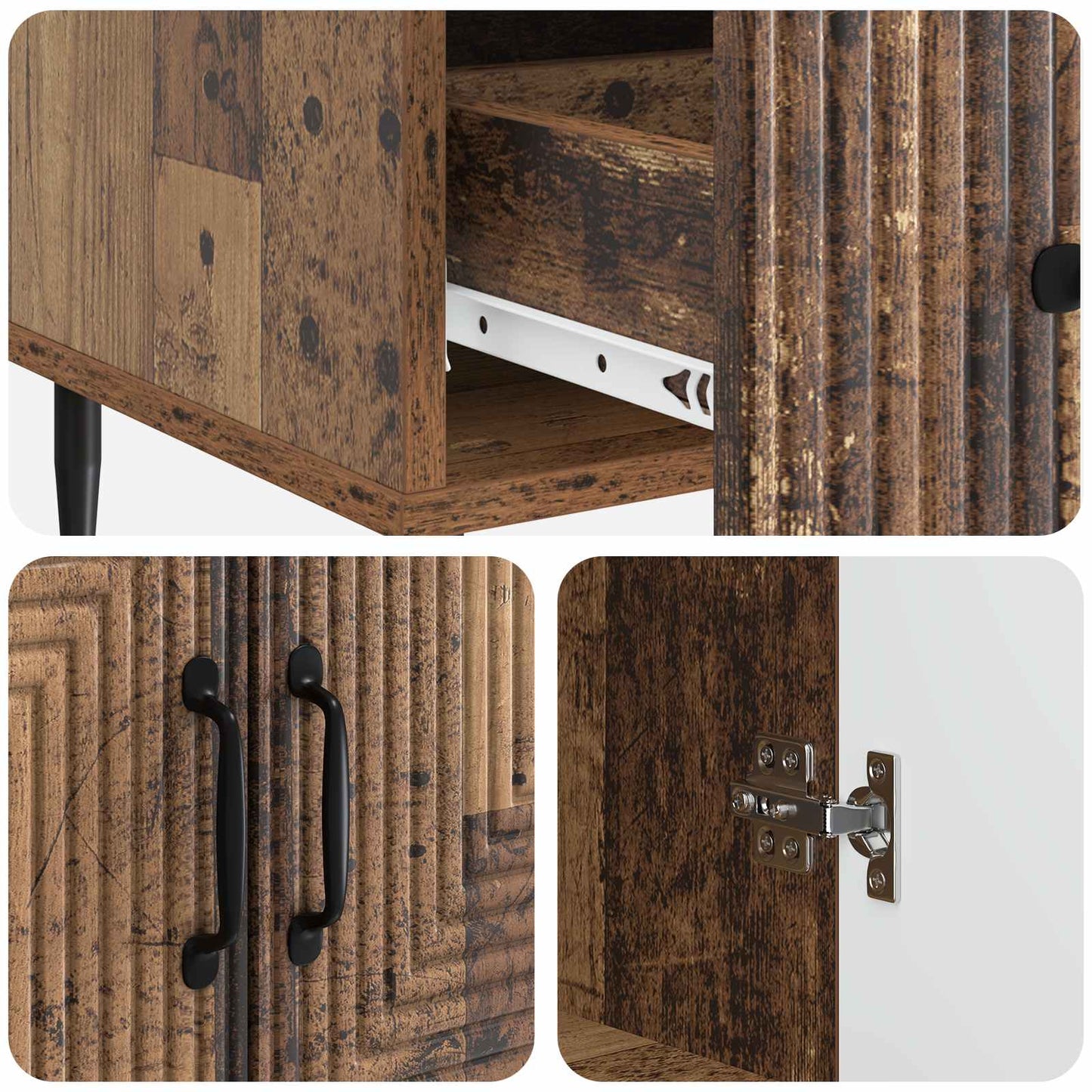 Sideboard Gammelt træ 66 x 34,5 x 95 cm Konstrueret træ