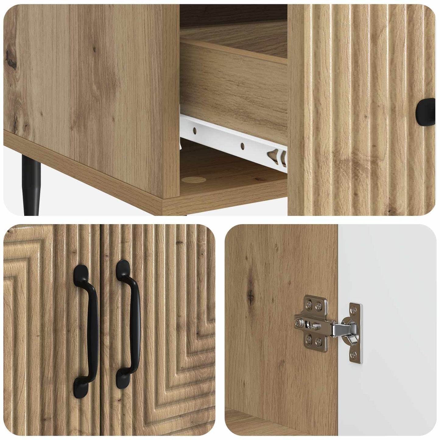 Sideboard Artisan-eg 66 x 34,5 x 95 cm Konstrueret træ