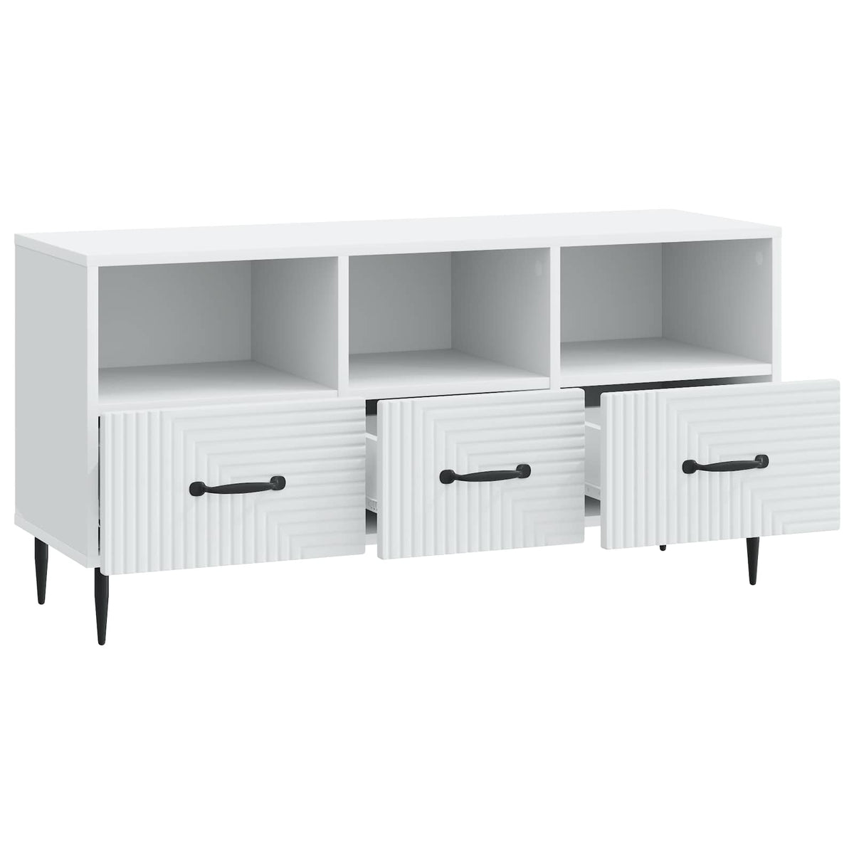 TV-skab med skuffe Hvid 102 x 34,5 x 50 cm Konstrueret træ