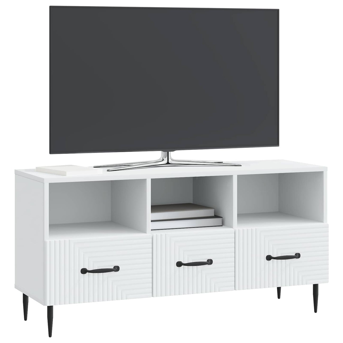 TV-skab med skuffe Hvid 102 x 34,5 x 50 cm Konstrueret træ