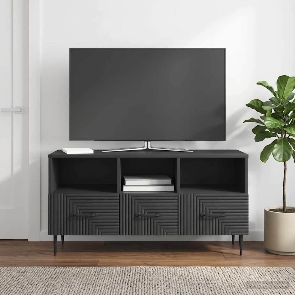 TV-skab med skuffe Sort 102 x 34,5 x 50 cm Konstrueret træ