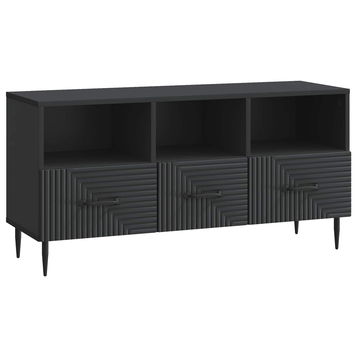 TV-skab med skuffe Sort 102 x 34,5 x 50 cm Konstrueret træ