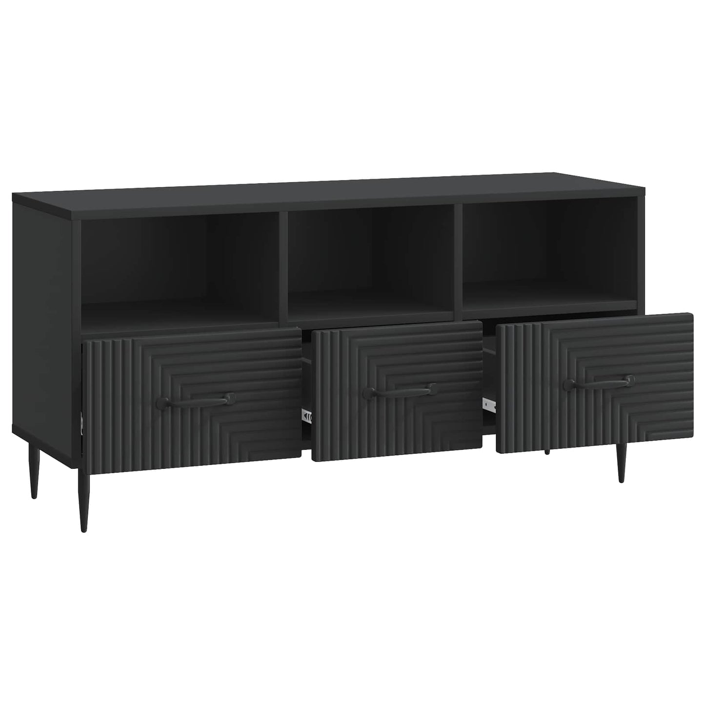 TV-skab med skuffe Sort 102 x 34,5 x 50 cm Konstrueret træ