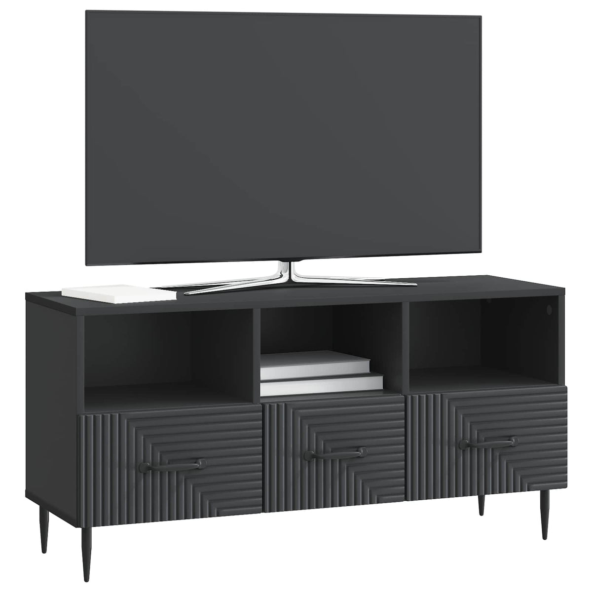 TV-skab med skuffe Sort 102 x 34,5 x 50 cm Konstrueret træ
