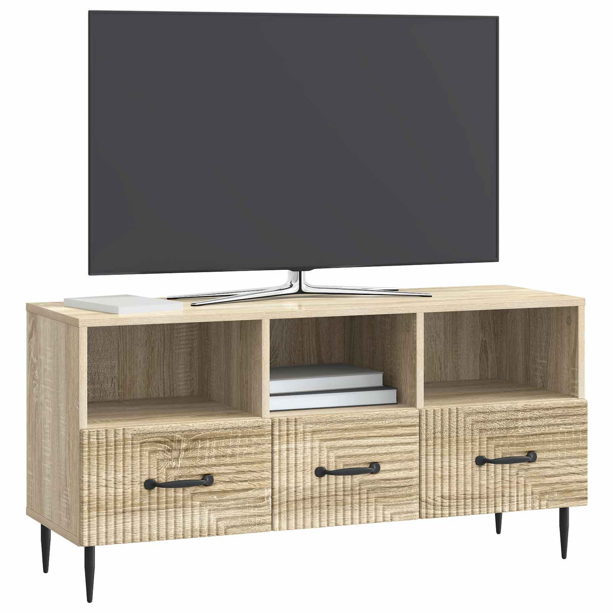 TV-skab med skuffe Sonoma-eg 102 x 34,5 x 50 cm Konstrueret træ