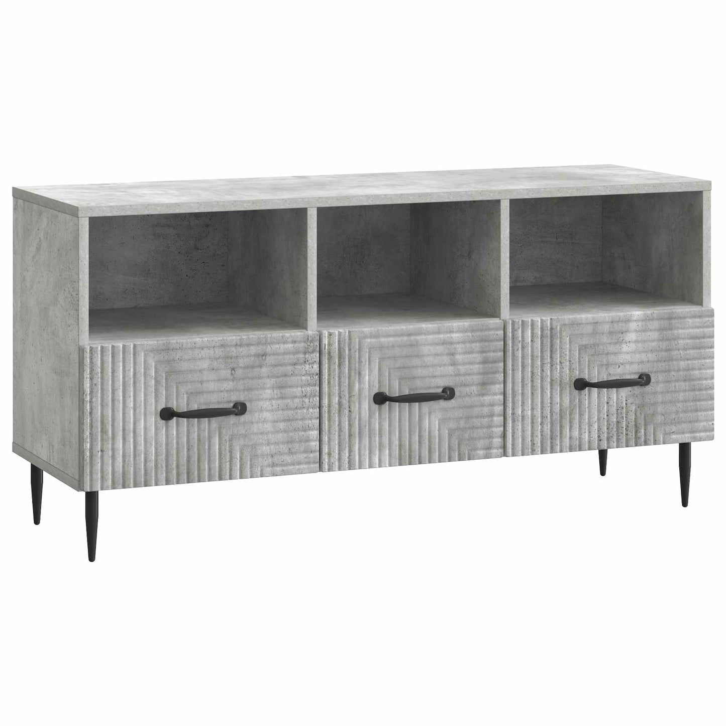 TV-skab med skuffe Betongrå 102 x 34,5 x 50 cm Konstrueret træ