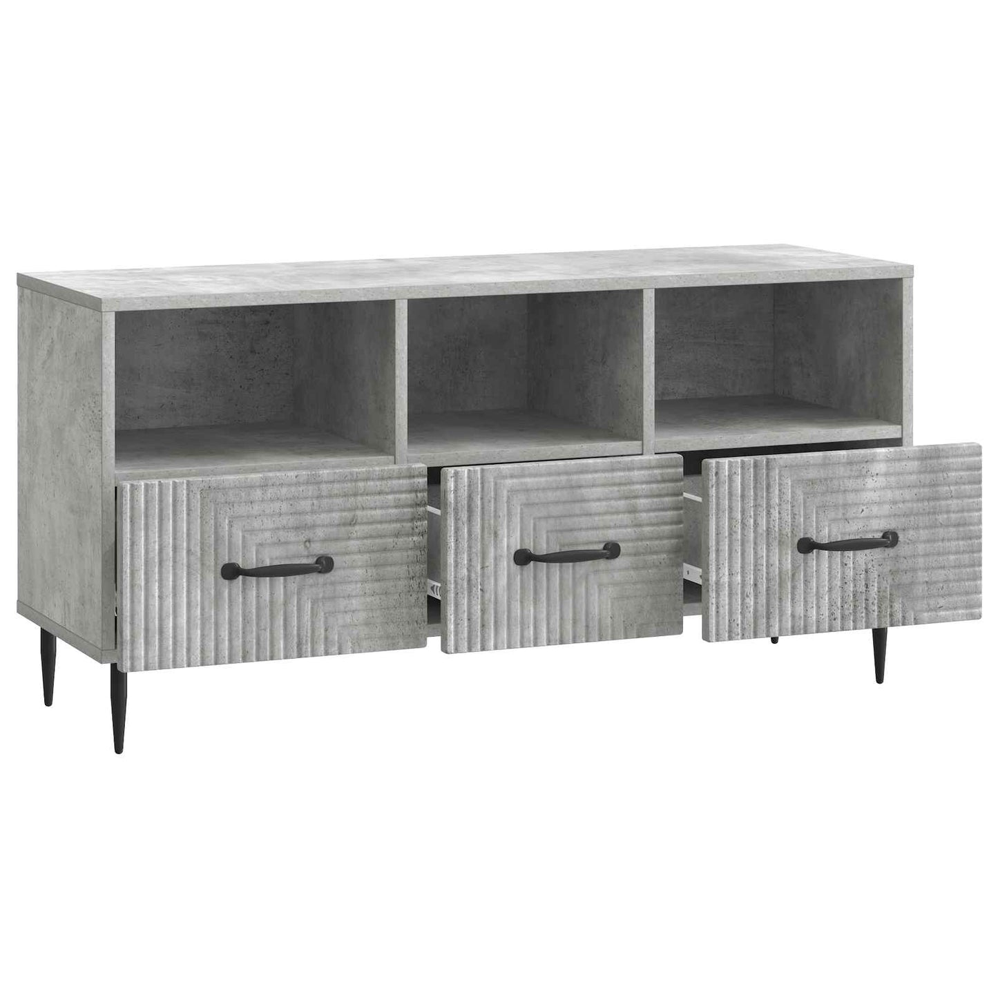 TV-skab med skuffe Betongrå 102 x 34,5 x 50 cm Konstrueret træ