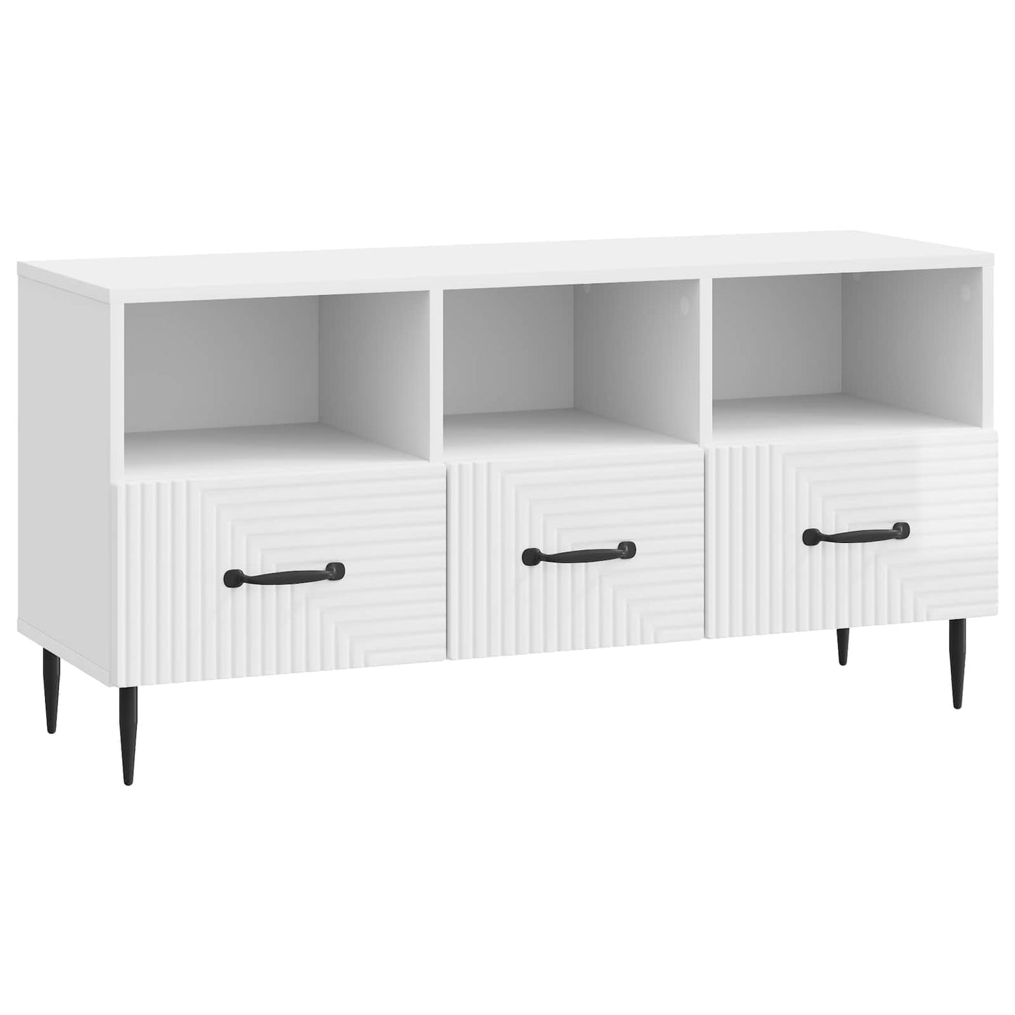 TV-skab Hvid højglans 102 x 34,5 x 50 cm Konstrueret træ
