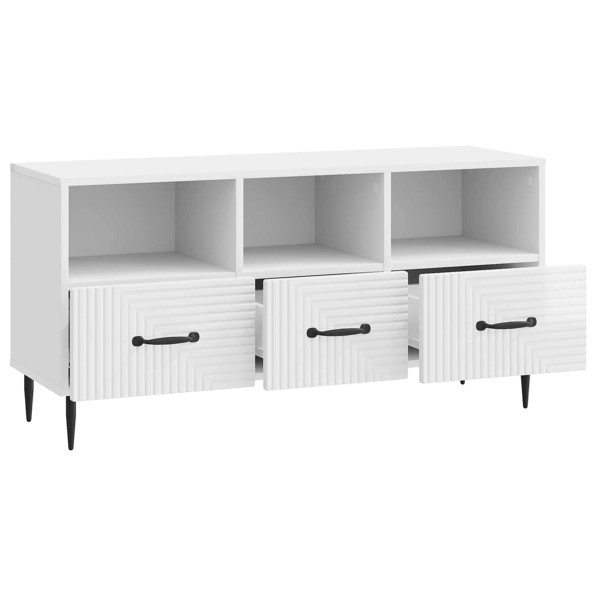 TV-skab Hvid højglans 102 x 34,5 x 50 cm Konstrueret træ