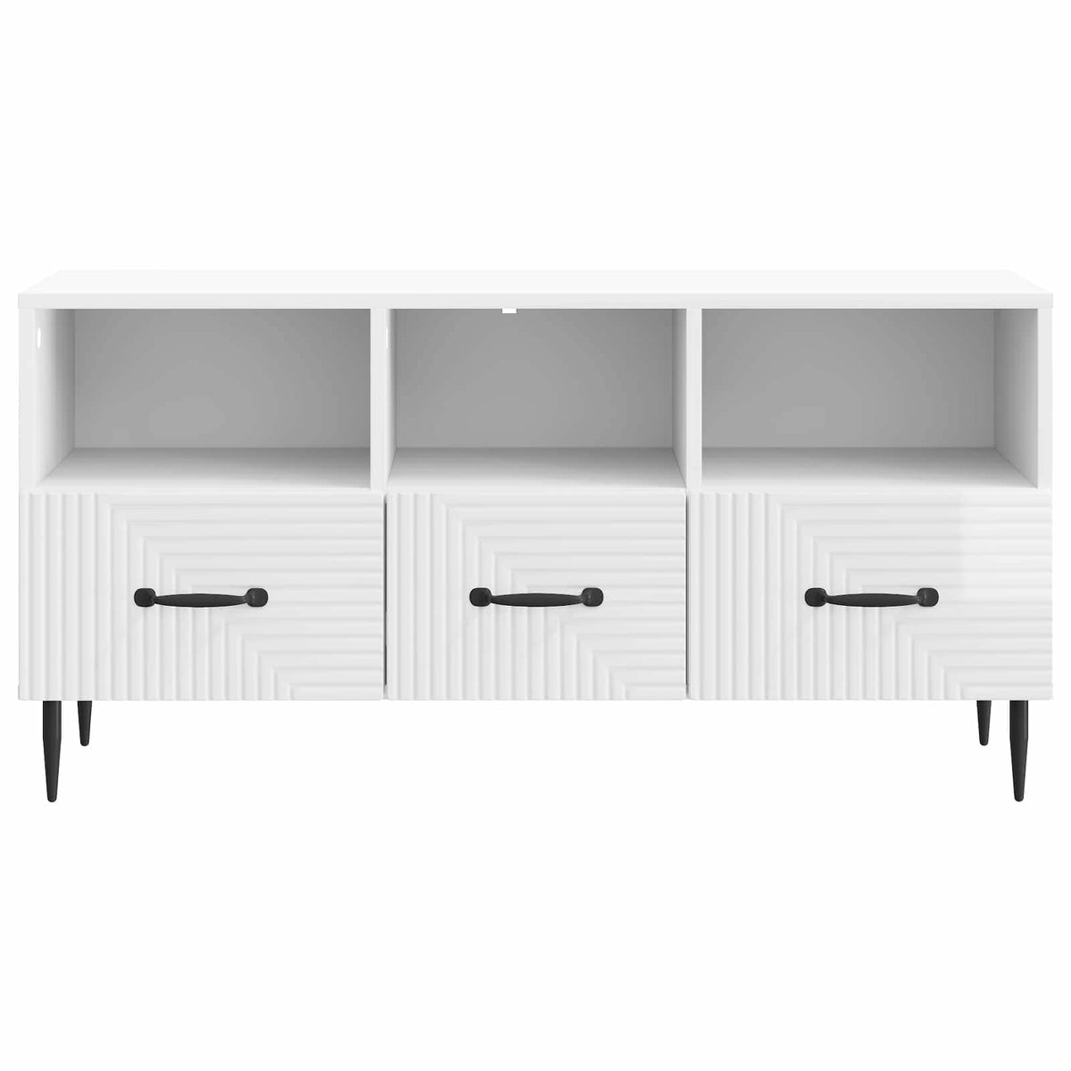 TV-skab Hvid højglans 102 x 34,5 x 50 cm Konstrueret træ