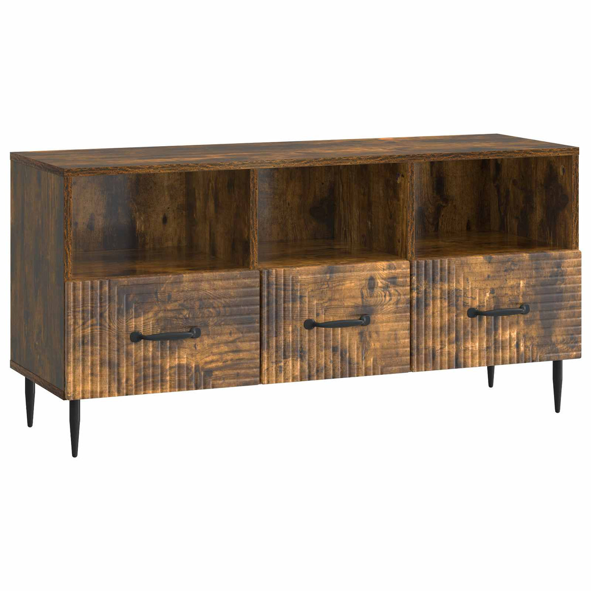 TV-skab med skuffe Røget eg 102 x 34,5 x 50 cm Konstrueret træ