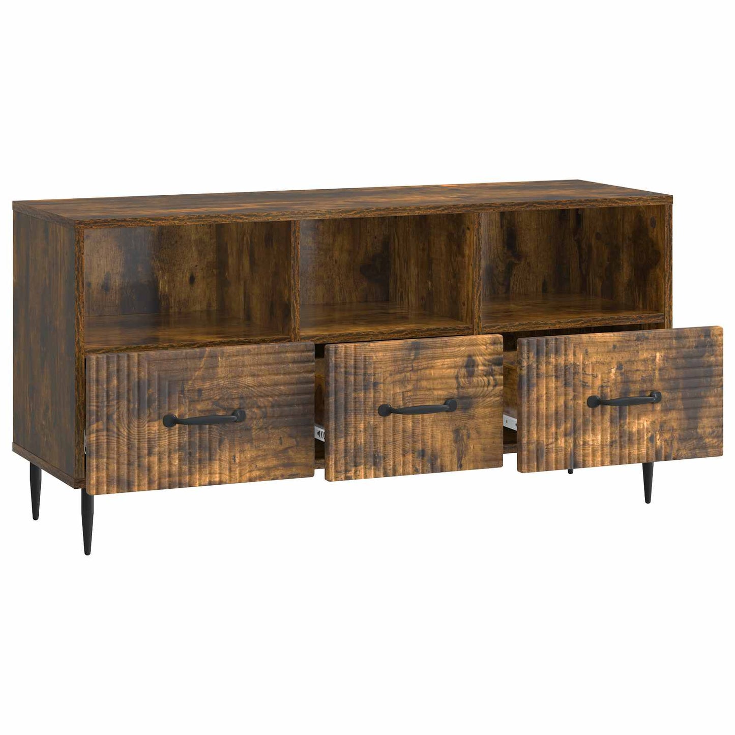 TV-skab med skuffe Røget eg 102 x 34,5 x 50 cm Konstrueret træ