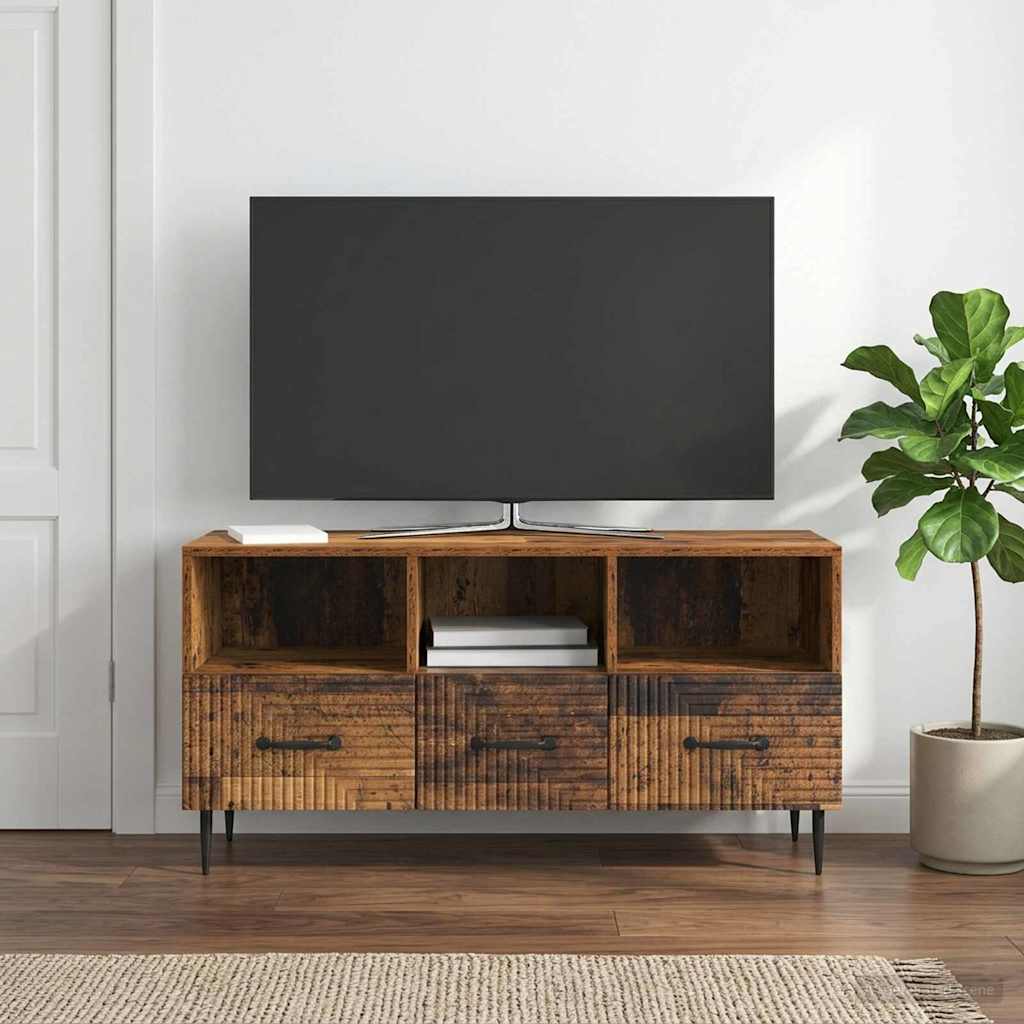 TV-skab Gammelt træ 102 x 34,5 x 50 cm Konstrueret træ
