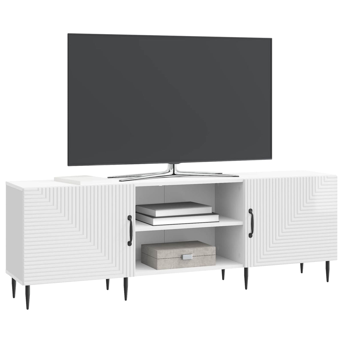 TV-skab 150 x 31 x 50 cm Hvid højglans Konstrueret træ