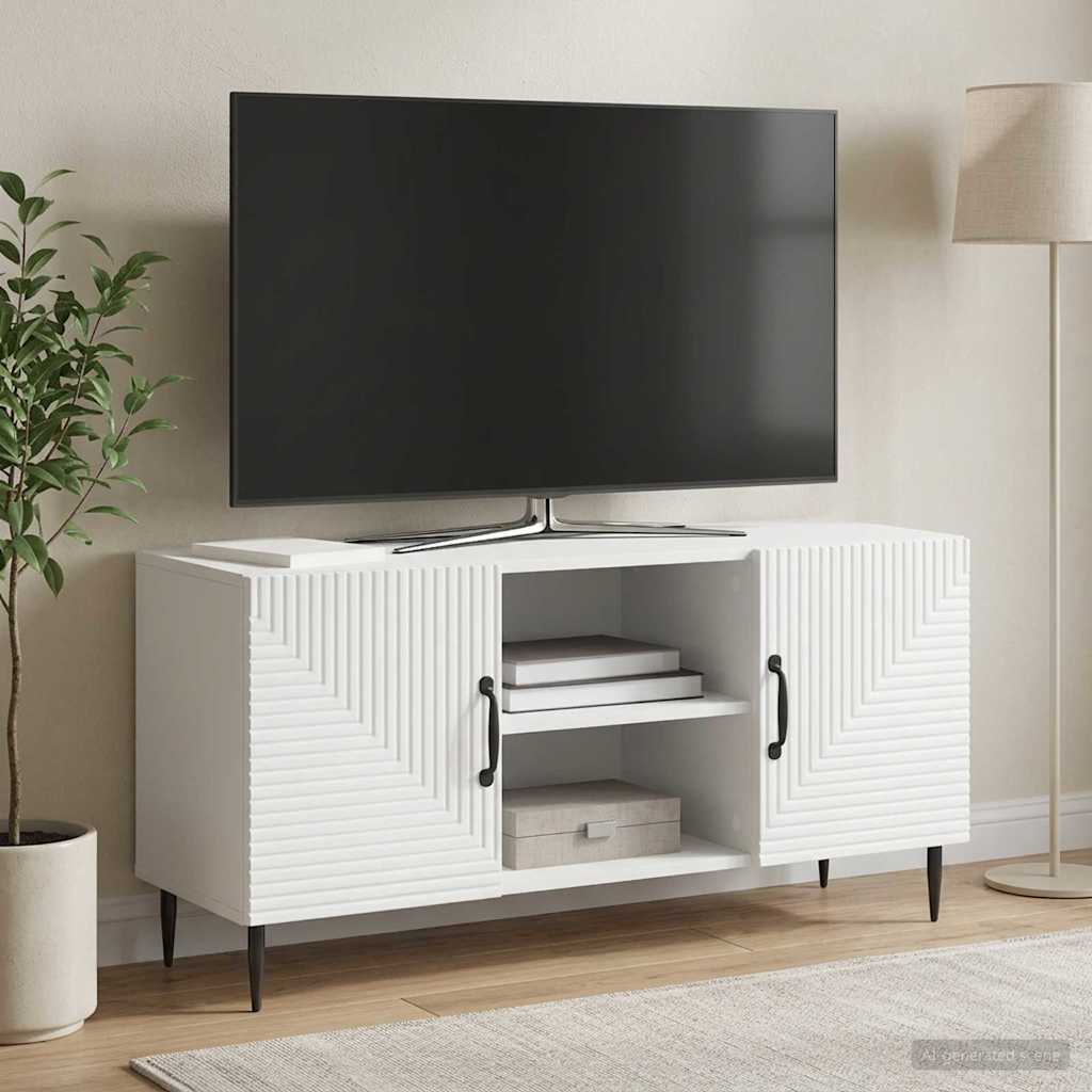 TV-skab Hvid 102 x 34,5 x 50 cm Konstrueret træ