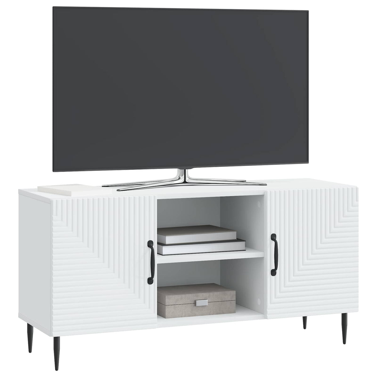 TV-skab Hvid 102 x 34,5 x 50 cm Konstrueret træ