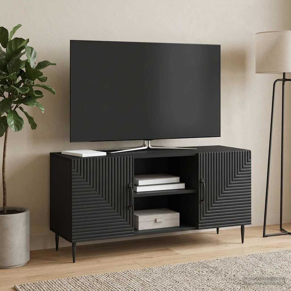 TV-skab Sort 102 x 34,5 x 50 cm Konstrueret træ