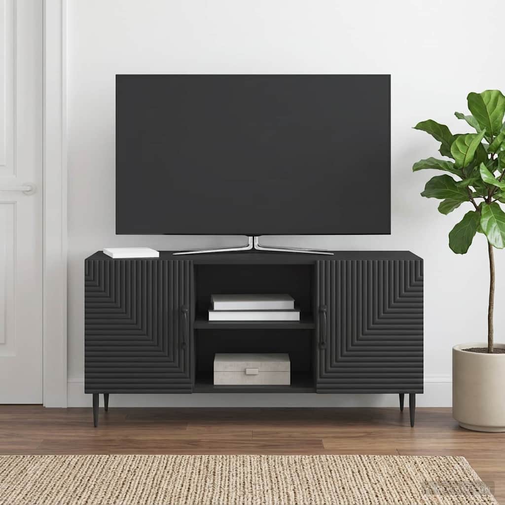TV-skab Sort 102 x 34,5 x 50 cm Konstrueret træ