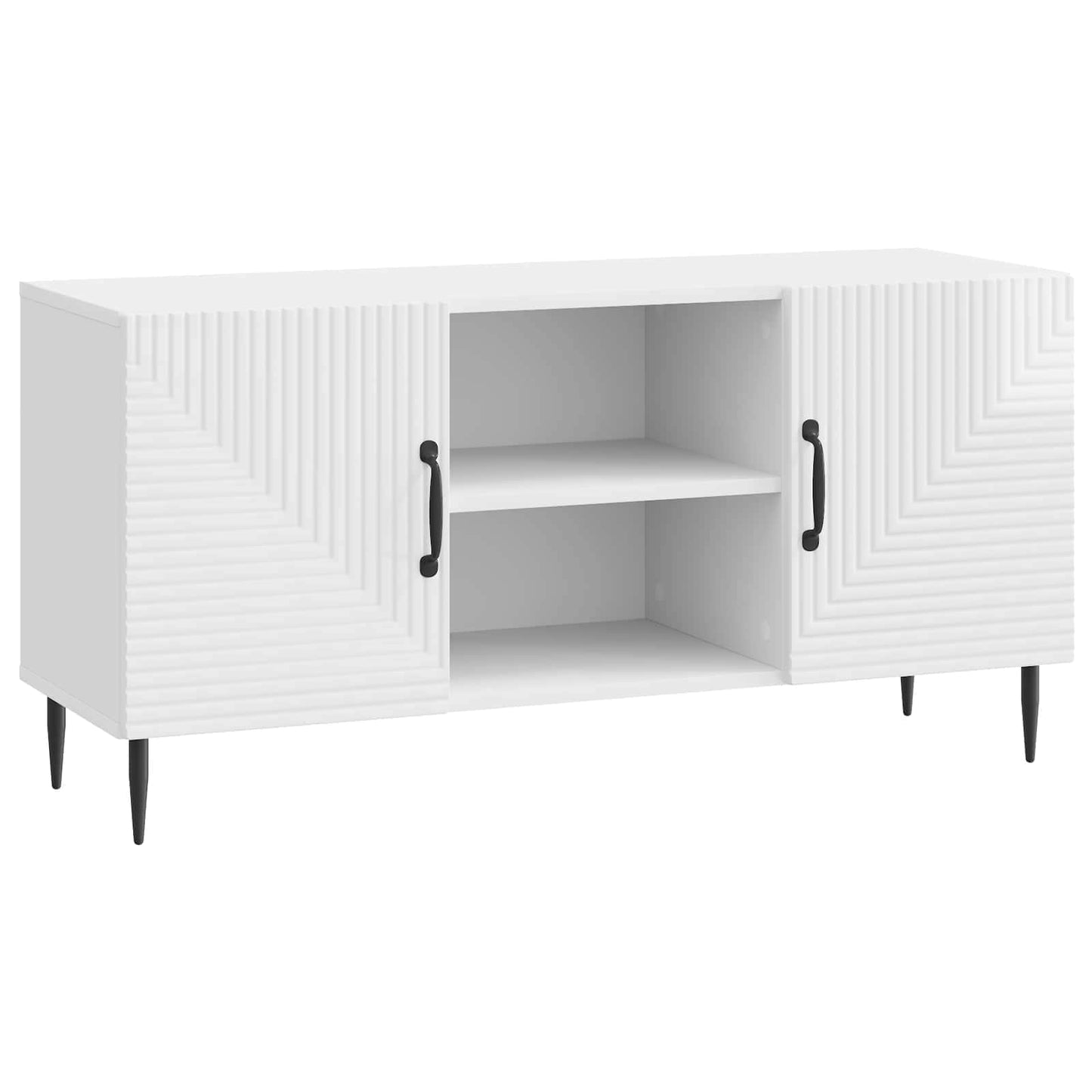 TV-skab Hvid højglans 102 x 34,5 x 50 cm Konstrueret træ
