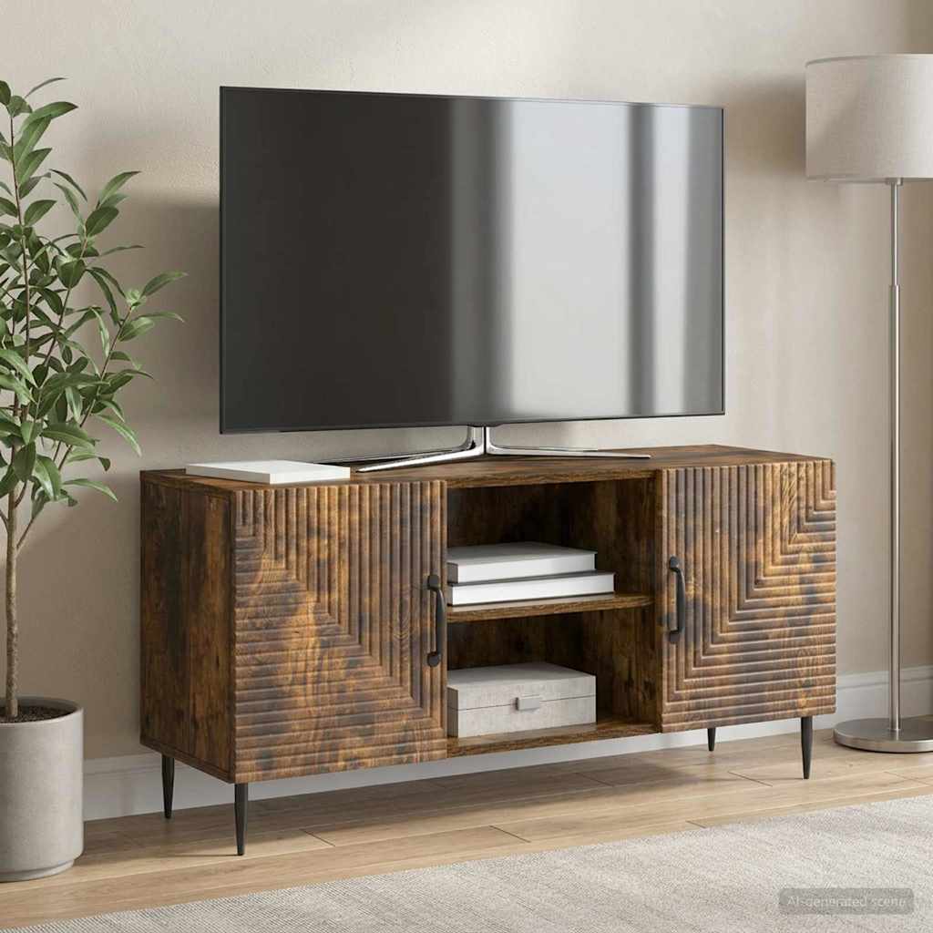 TV-skab Røget eg 102 x 34,5 x 50 cm Konstrueret træ