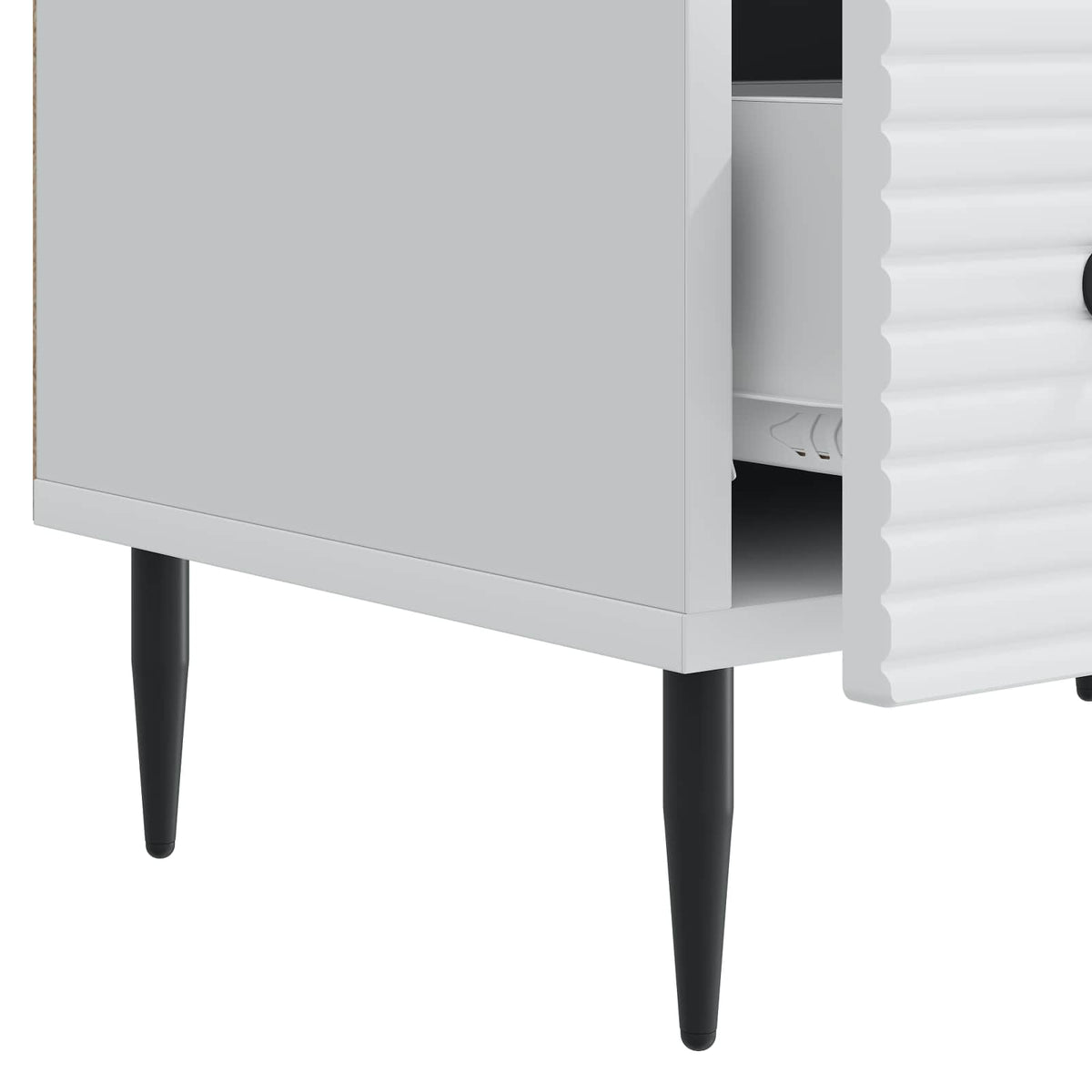 TV-skab med skuffe Hvid 147 x 34,5 x 30 cm Konstrueret træ