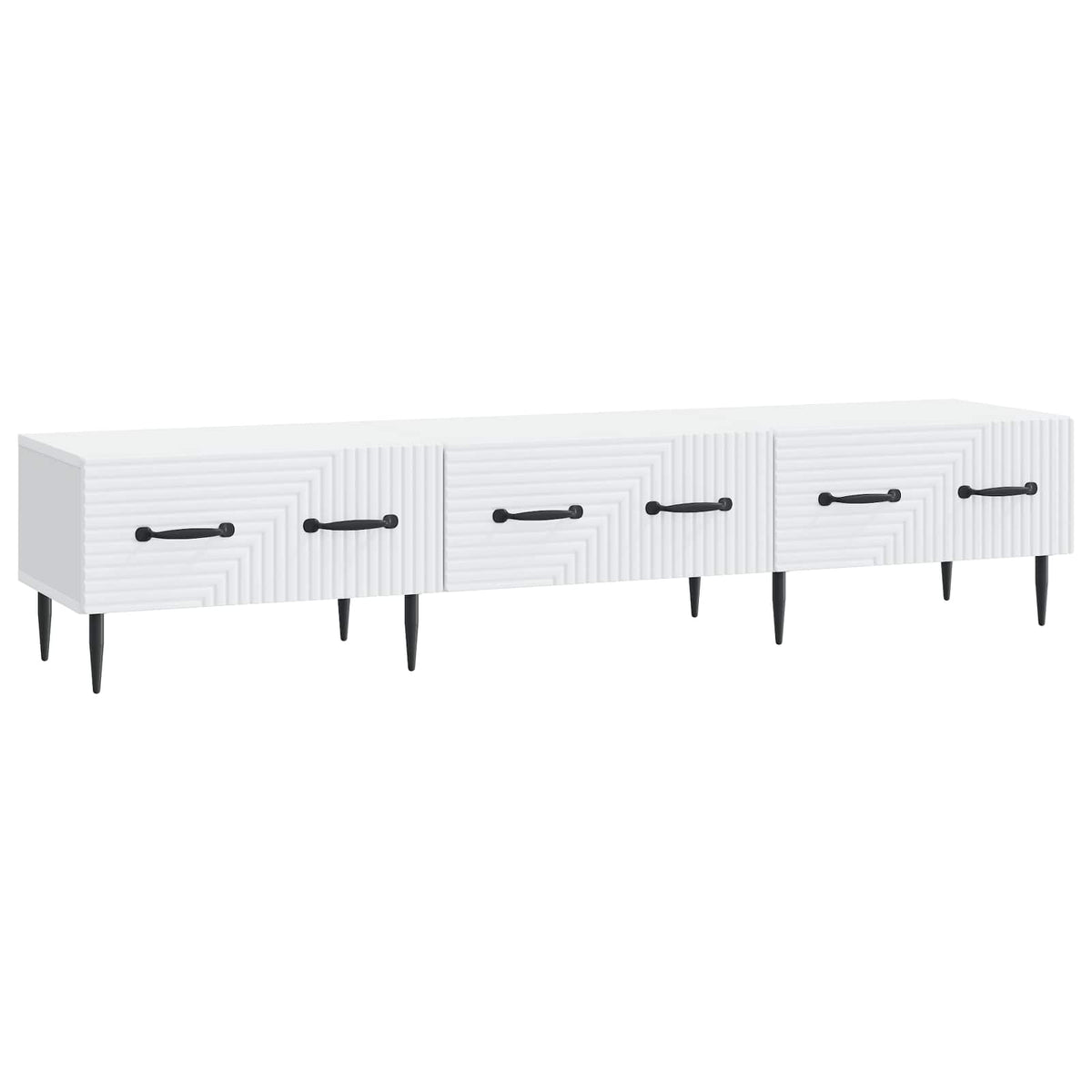TV-skab med skuffe Hvid 147 x 34,5 x 30 cm Konstrueret træ