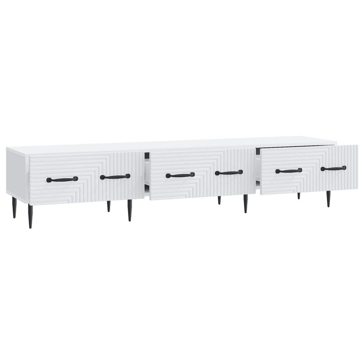 TV-skab med skuffe Hvid 147 x 34,5 x 30 cm Konstrueret træ