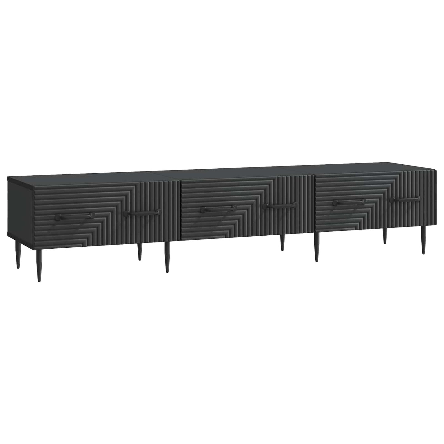 TV-skab med skuffe Sort 147 x 34,5 x 30 cm Konstrueret træ