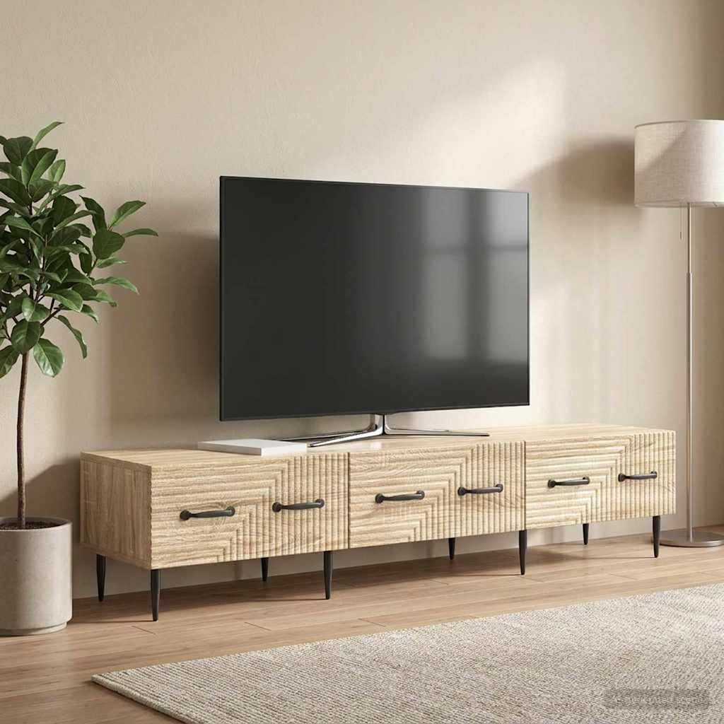 TV-skab med skuffe Sonoma-eg 147 x 34,5 x 30 cm Konstrueret træ