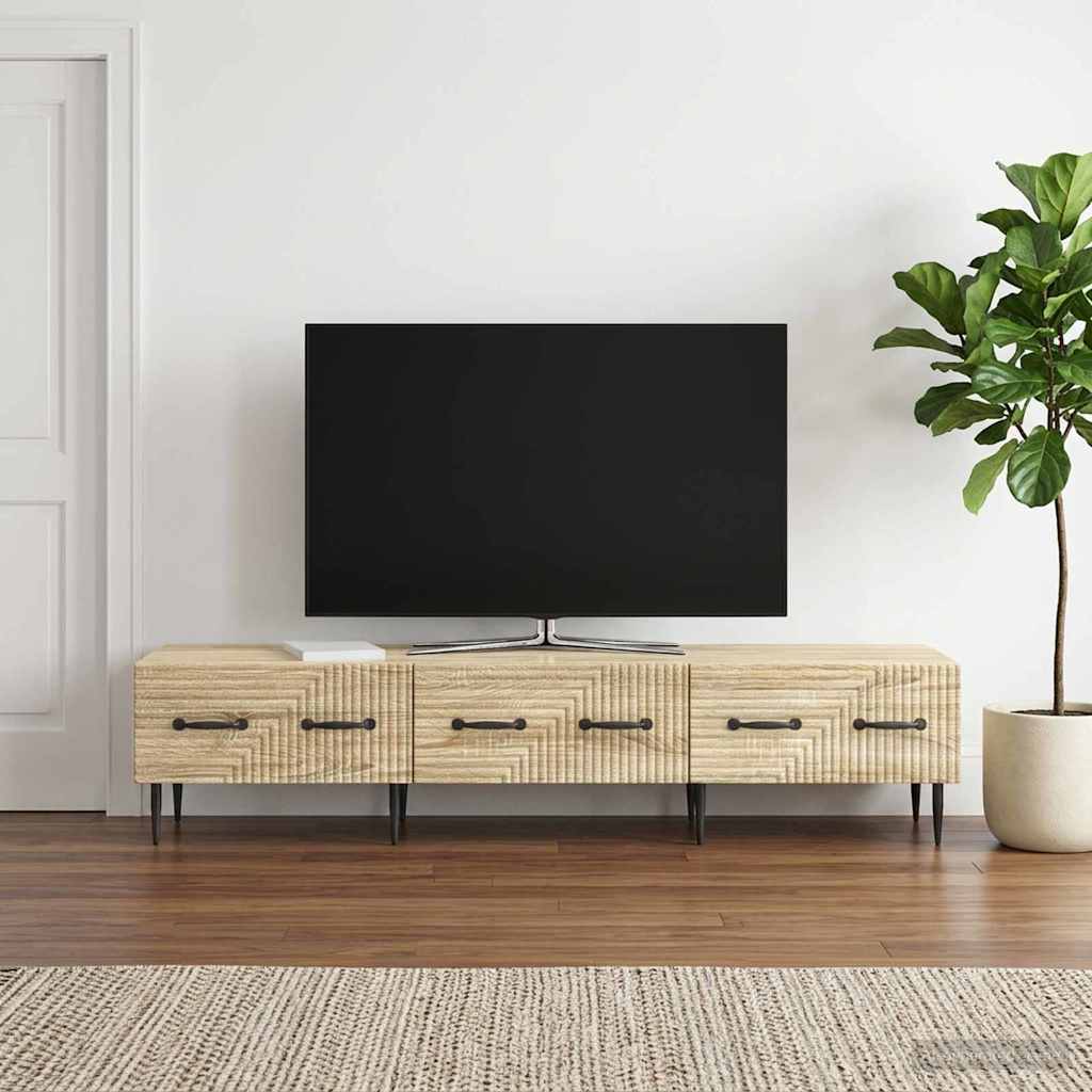 TV-skab med skuffe Sonoma-eg 147 x 34,5 x 30 cm Konstrueret træ