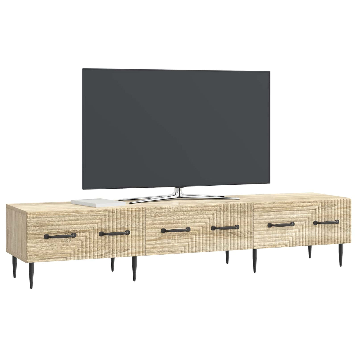 TV-skab med skuffe Sonoma-eg 147 x 34,5 x 30 cm Konstrueret træ