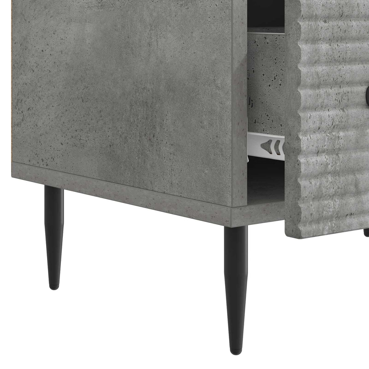 TV-skab med skuffe Betongrå 147 x 34,5 x 30 cm Konstrueret træ