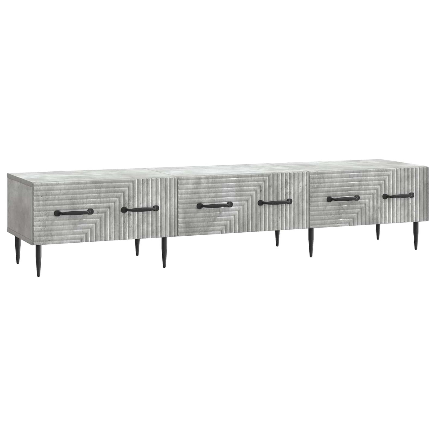 TV-skab med skuffe Betongrå 147 x 34,5 x 30 cm Konstrueret træ