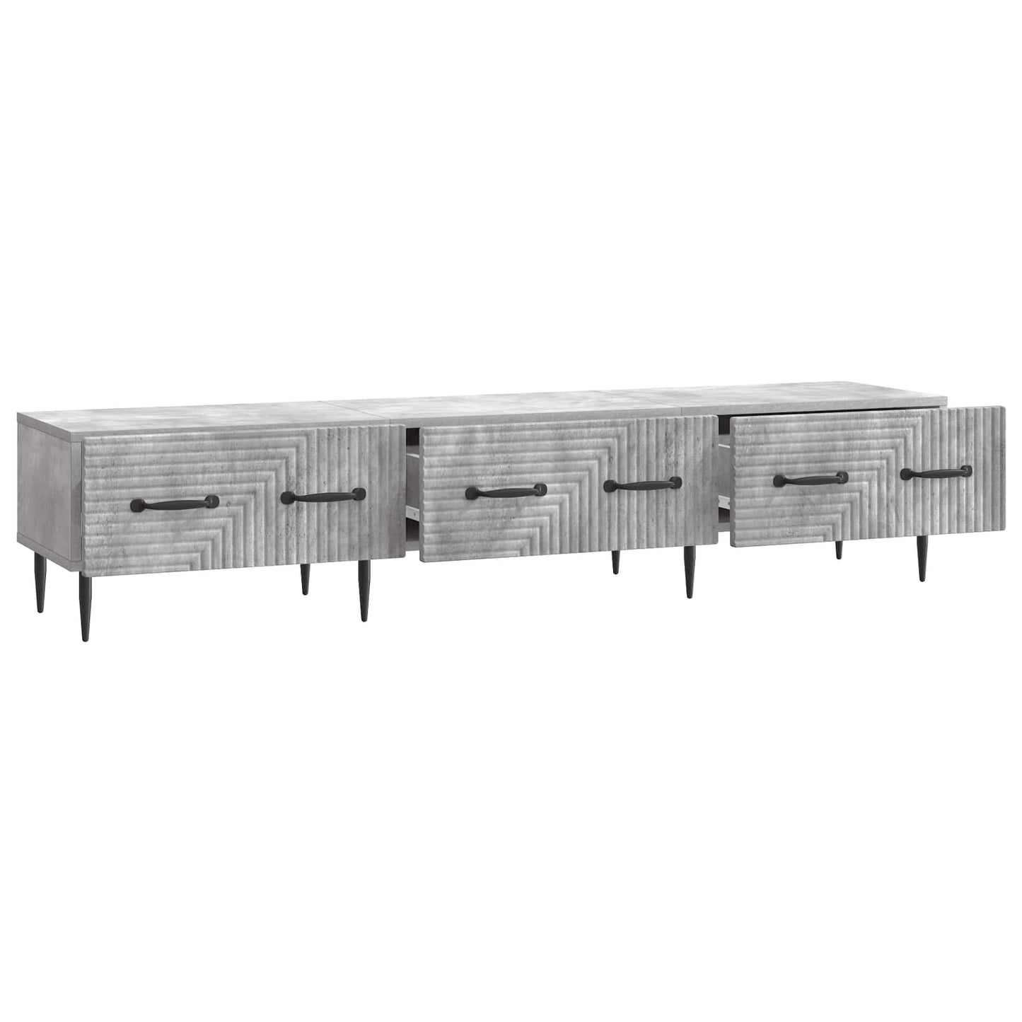 TV-skab med skuffe Betongrå 147 x 34,5 x 30 cm Konstrueret træ