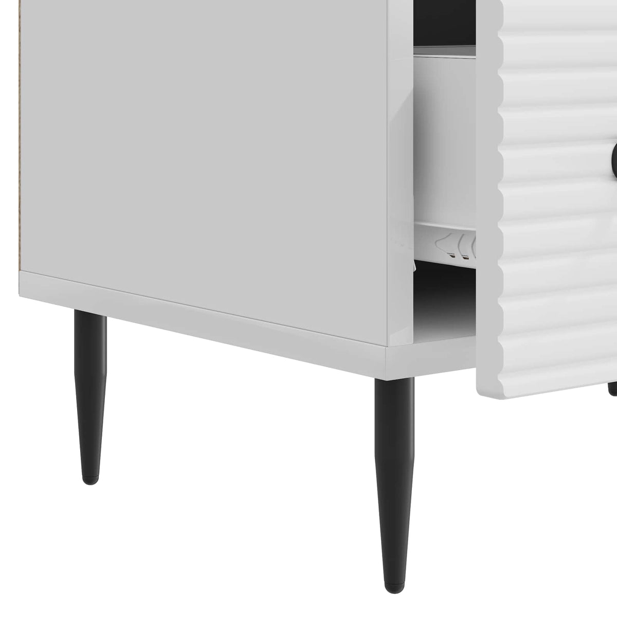 TV-skab Hvid højglans 147 x 34,5 x 30 cm Konstrueret træ