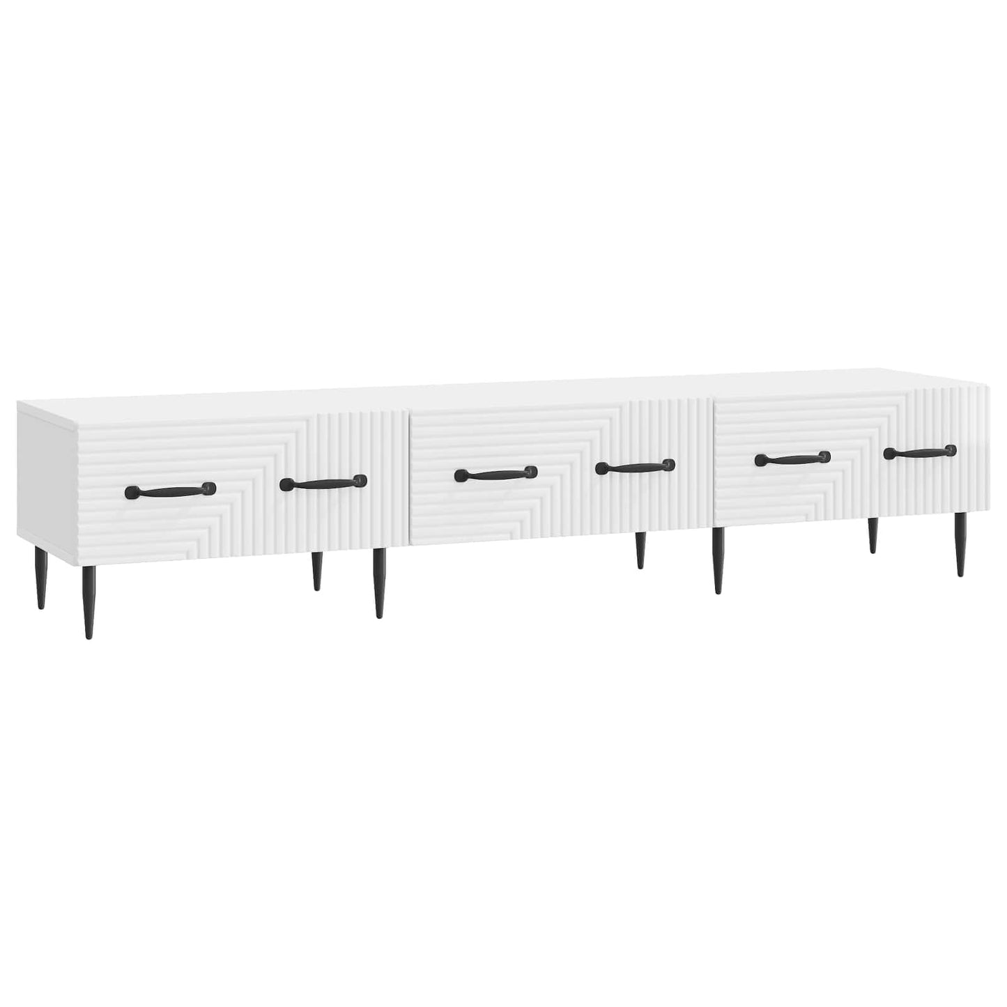 TV-skab Hvid højglans 147 x 34,5 x 30 cm Konstrueret træ