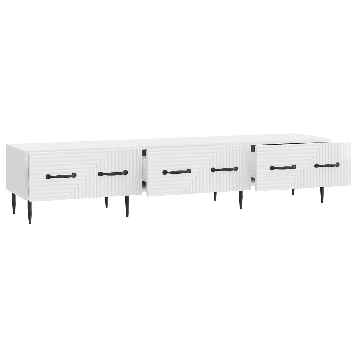 TV-skab Hvid højglans 147 x 34,5 x 30 cm Konstrueret træ