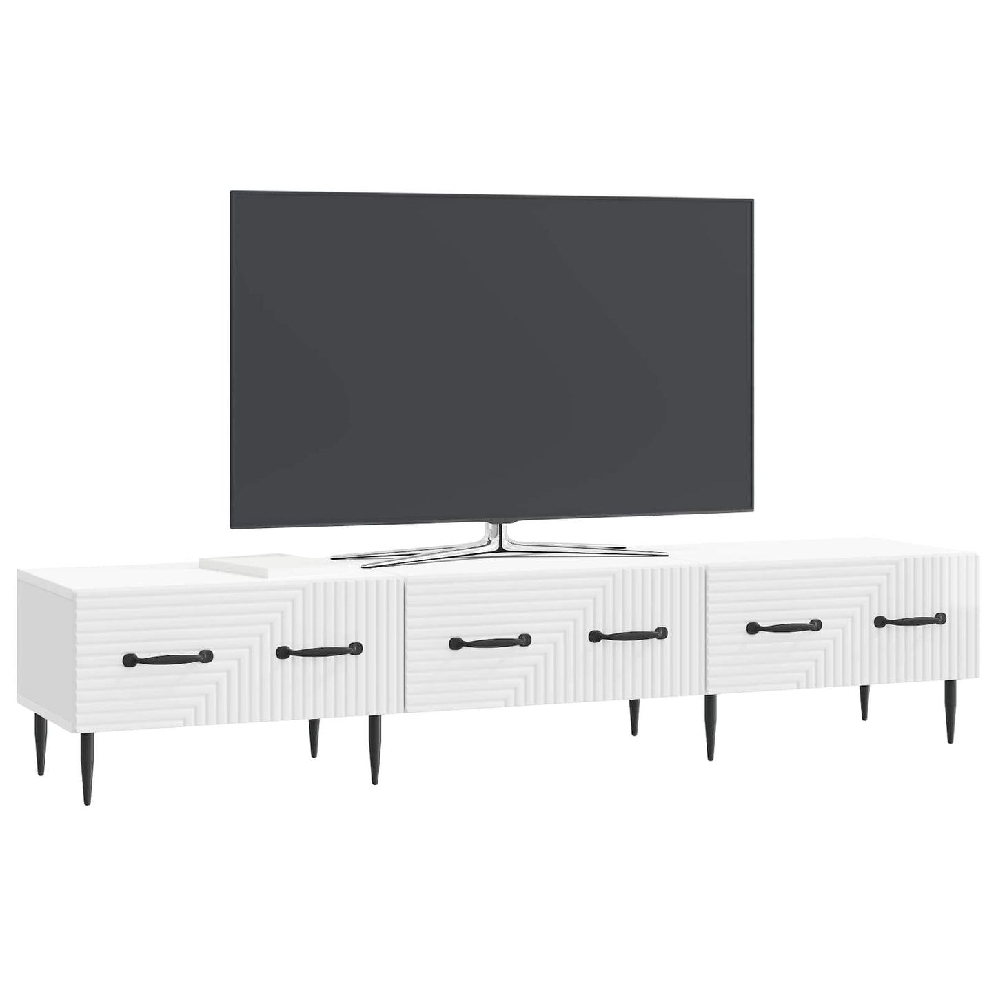 TV-skab Hvid højglans 147 x 34,5 x 30 cm Konstrueret træ