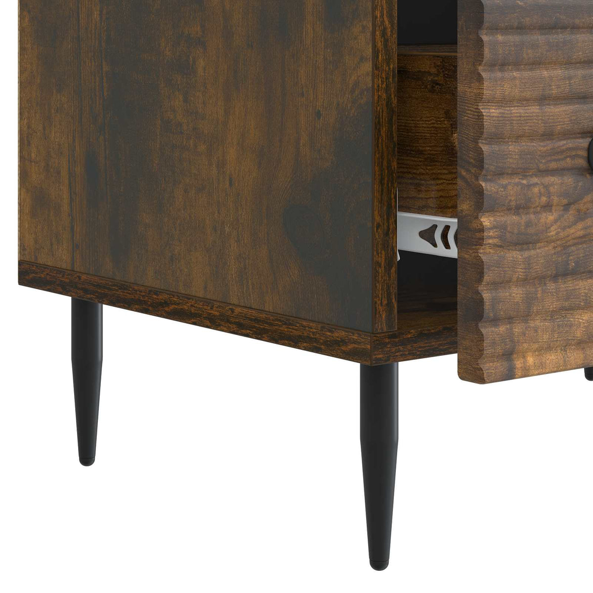 TV-skab med skuffe Røget eg 147 x 34,5 x 30 cm Konstrueret træ