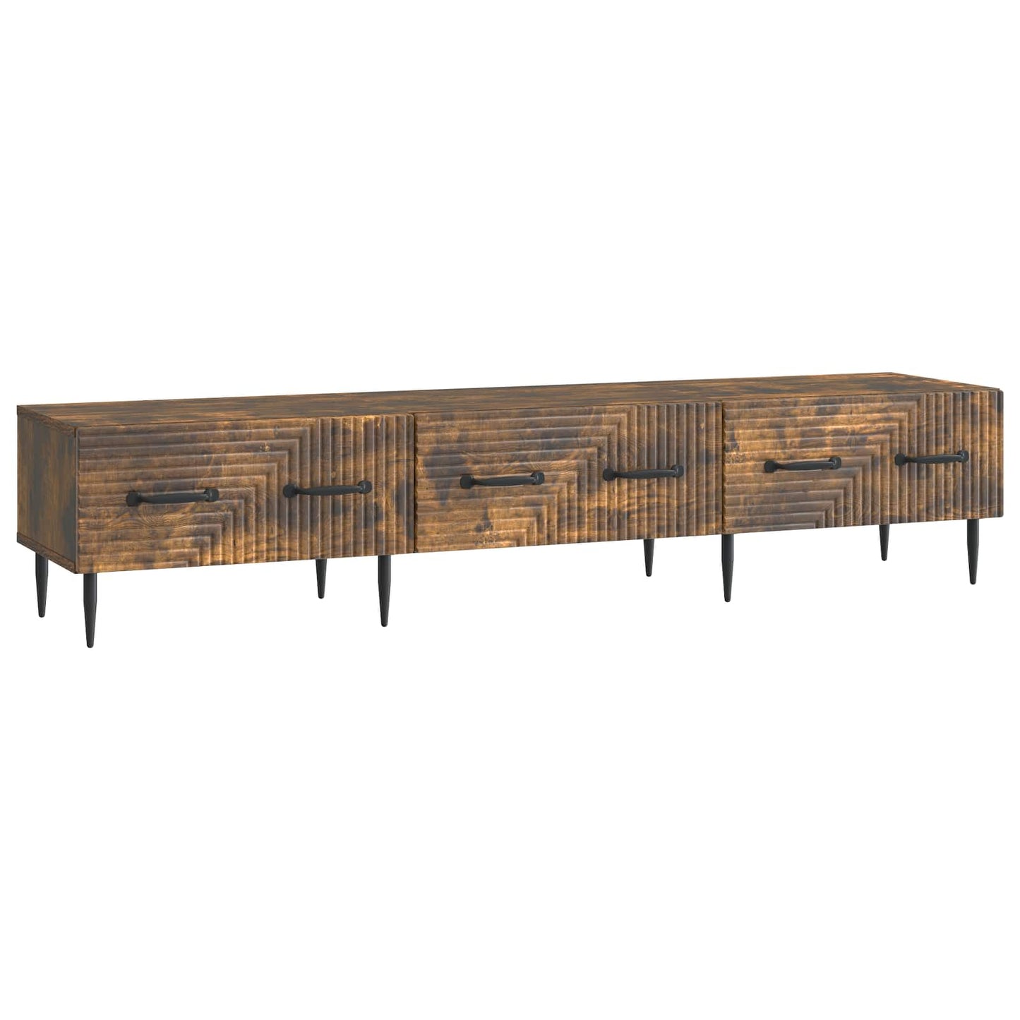 TV-skab med skuffe Røget eg 147 x 34,5 x 30 cm Konstrueret træ